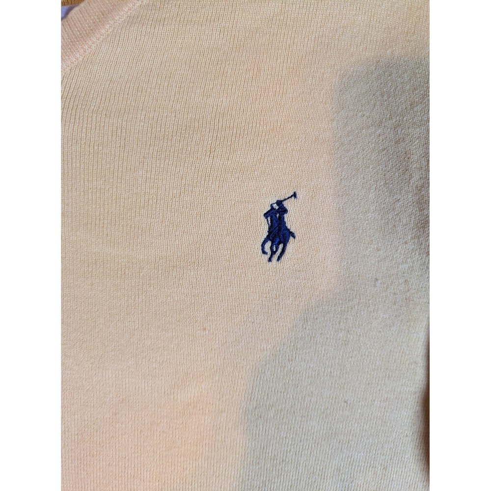 Polo Ralph Lauren Sweater Men's M Yellow Pima Cotton V Neck Preppy Golf Classic - Picture 7 of 9